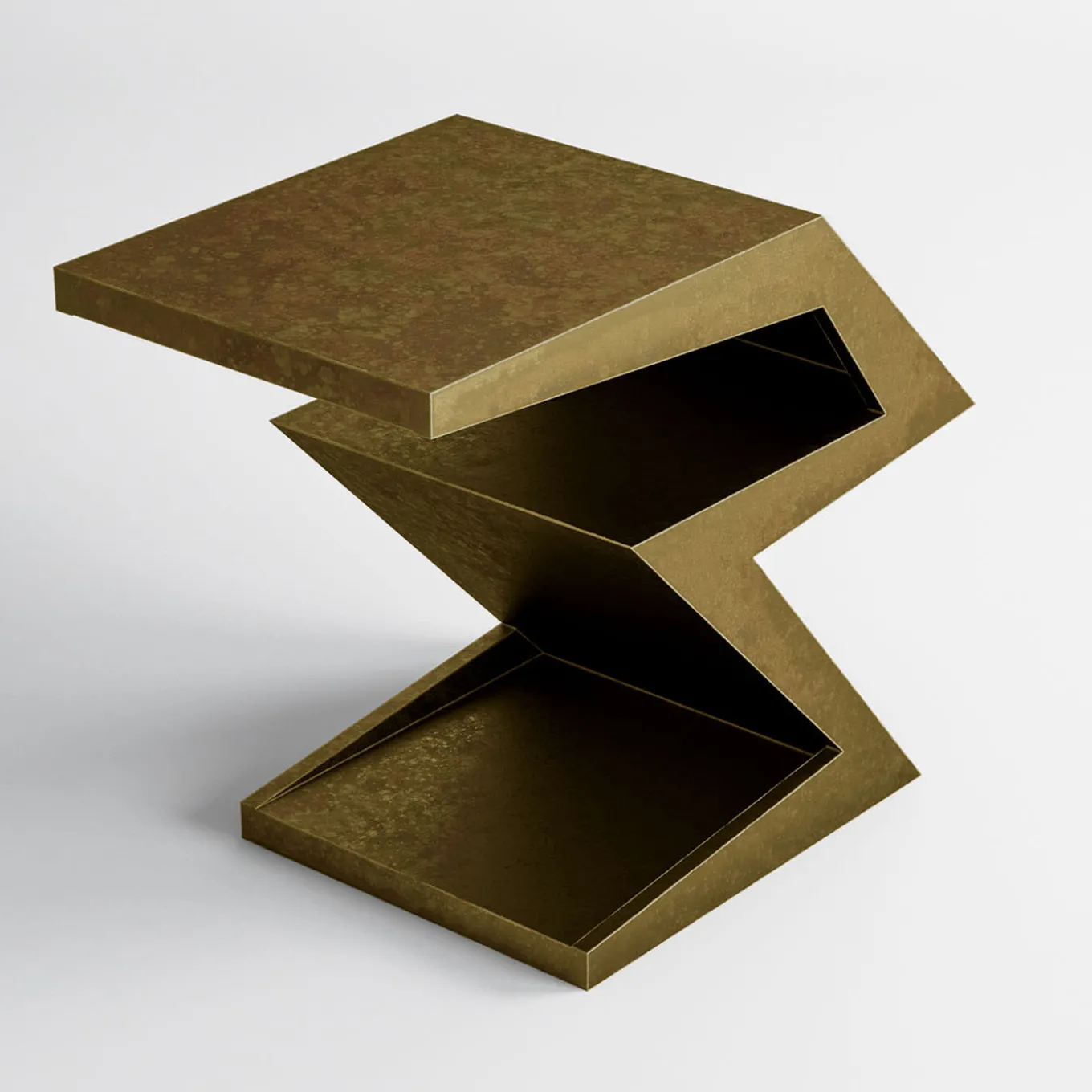 Zago Burnished Bronze Wood Side Table