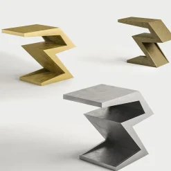 Zago Burnished Bronze Wood Side Table