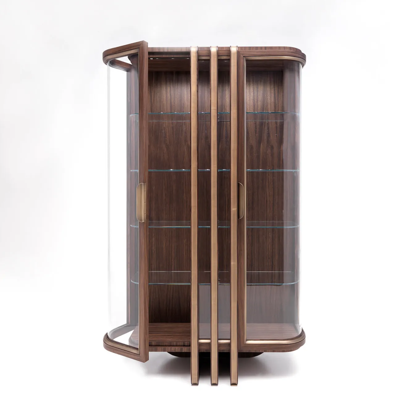 Zebra and Brass 2-Door Display Cabinet