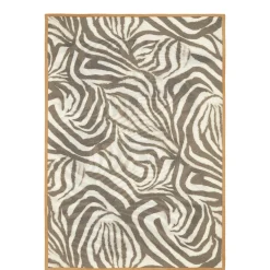 Zebra Suede-Hemmed Patterned Small Blanket