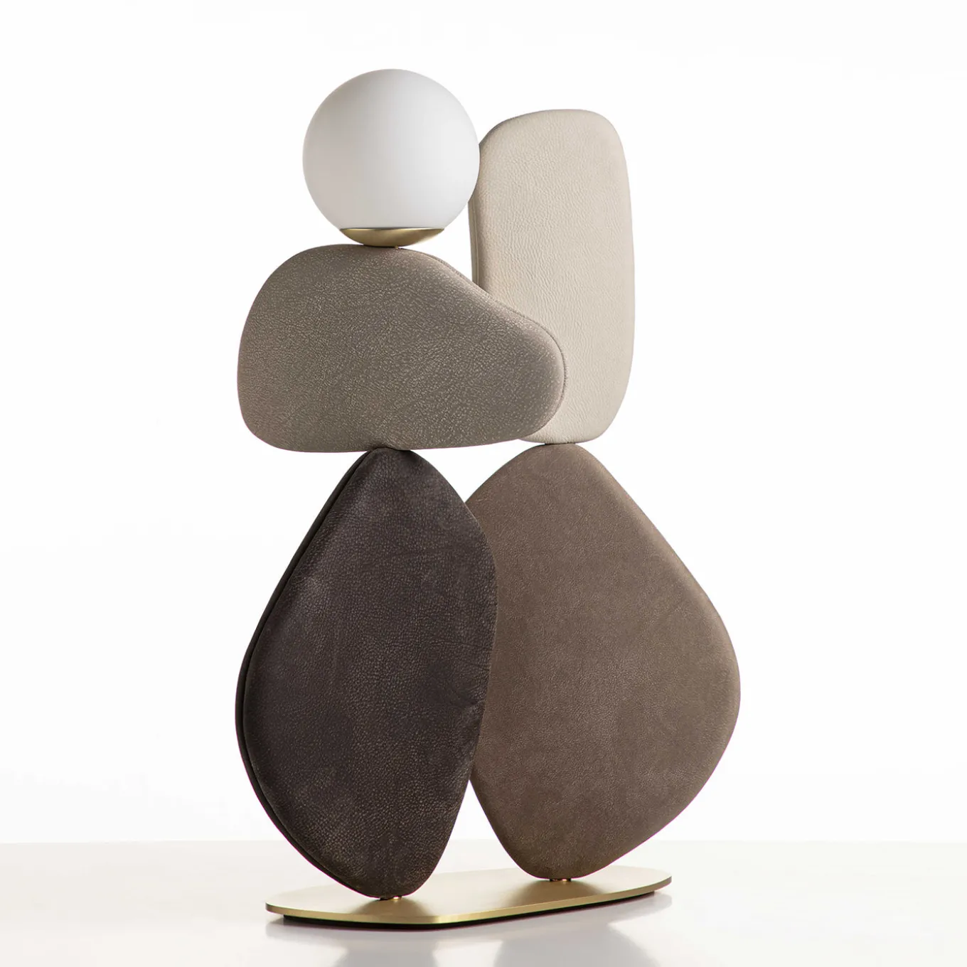 Zen Big Brown Leather Floor Lamp