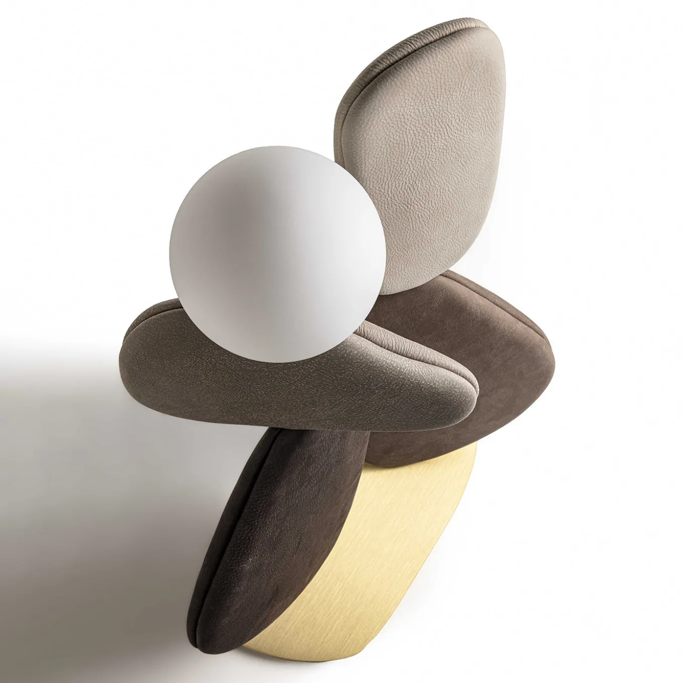 Zen Big Brown Leather Floor Lamp