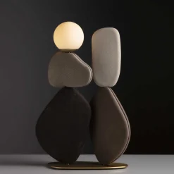 Zen Big Brown Leather Floor Lamp