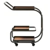 Zenzero Dark-Green Wheeled Bar Cart by Sameer Alameen