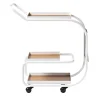 Zenzero White Wheeled Bar Cart by Sameer Alameen