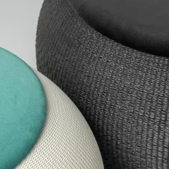 ZERO Round Medium Black Ottoman