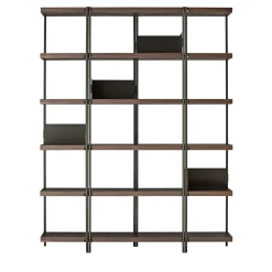 Zigzag 5-Shelf Walnut & Bronze Bookcase by Konstantin Grcic