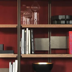 Zigzag 5-Shelf Walnut & Bronze Bookcase by Konstantin Grcic