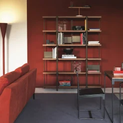 Zigzag 5-Shelf Walnut & Bronze Bookcase by Konstantin Grcic
