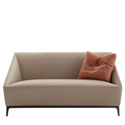 Zoe Beige Leather Sofa by Giuseppe Bavuso