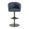 Zoe Blue Leather Bar Stool