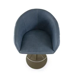 Zoe Blue Leather Bar Stool