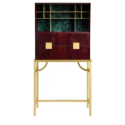 Zuan Mahogany and Verde Alpi Marble Bar Cabinet by Paolo Rizzatto