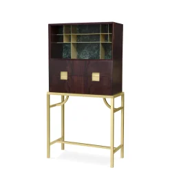 Zuan Mahogany and Verde Alpi Marble Bar Cabinet by Paolo Rizzatto